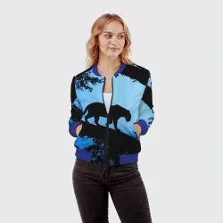 Женский бомбер 3D Чёрная пантера - фото 2