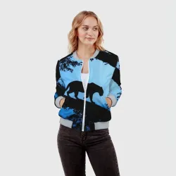 Женский бомбер 3D Чёрная пантера - фото 2