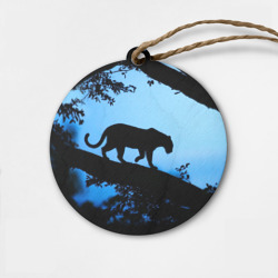 Деревянная игрушка круг Чёрная пантера