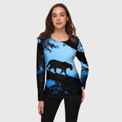 Женский лонгслив 3D Чёрная пантера - фото 2