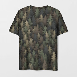 Мужская футболка 3D Лесной камуфляж