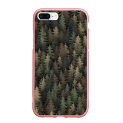 Чехол для iPhone 7Plus/8 Plus матовый Лесной камуфляж