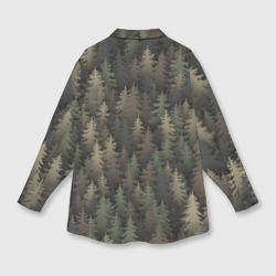 Женская рубашка oversize 3D Лесной камуфляж