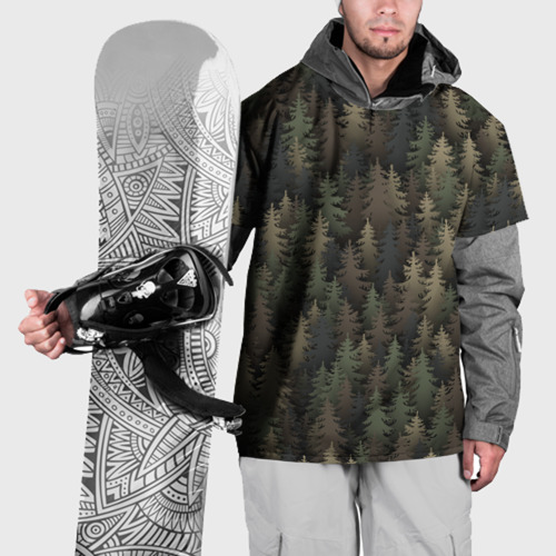 Накидка на куртку 3D Лесной камуфляж, цвет 3D печать