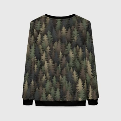 Женский свитшот 3D Лесной камуфляж