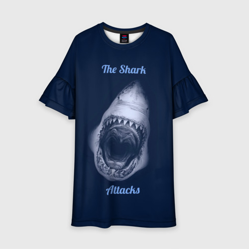 Детское платье 3D the shark attacks