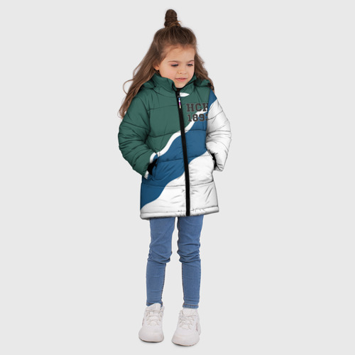 Зимняя куртка для девочек 3D Новосибирск герб, цвет красный - фото 5