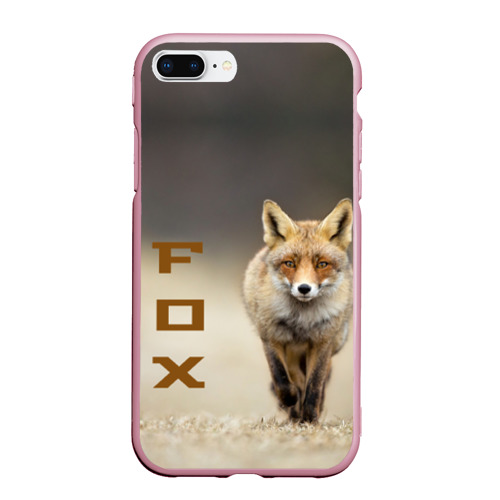 Чехол для iPhone 7Plus/8 Plus матовый с принтом Рыжий лис (fox), вид спереди #2