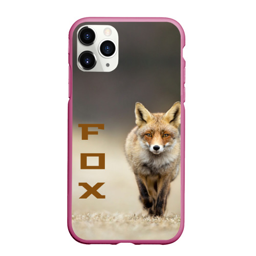 Чехол для iPhone 11 Pro Max матовый с принтом Рыжий лис (fox), вид спереди #2