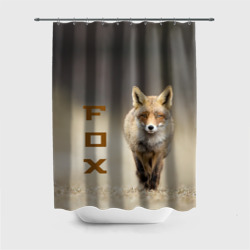 Штора 3D для ванной Рыжий лис fox