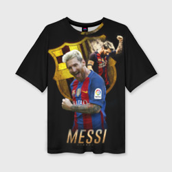 Женская футболка oversize 3D Messi