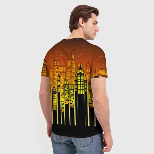 Мужская футболка 3D Buildings, цвет 3D печать - фото 4
