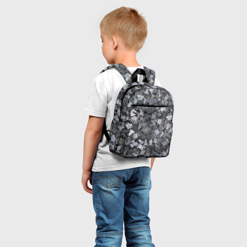 Детский рюкзак 3D с принтом Шахматный камуфляж, фото на моделе #1