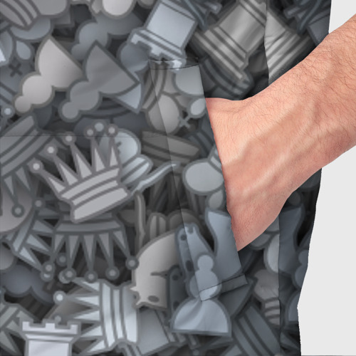 Мужской жилет утепленный 3D Шахматный камуфляж, цвет светло-серый - фото 6