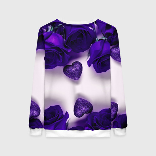 Женский свитшот 3D Фиолетовые розы, цвет 3D печать - фото 2