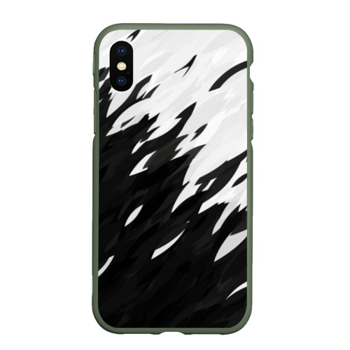 Чехол для iPhone XS Max матовый Black & white, цвет темно-зеленый