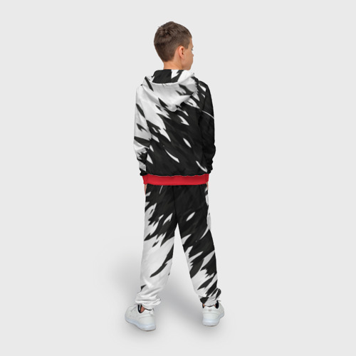 Детский 3D костюм с принтом Black & white, вид сзади #2