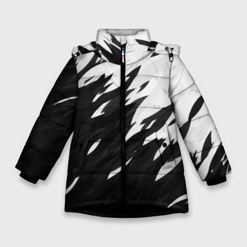 Зимняя куртка для девочек 3D Black & white, цвет черный