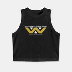 Женская укороченная майка-топ хлопок Weyland-Yutani