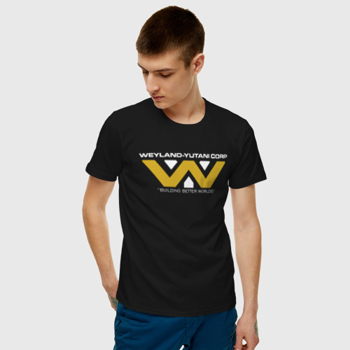 Мужская футболка хлопок Weyland-Yutani, цвет черный - фото 3