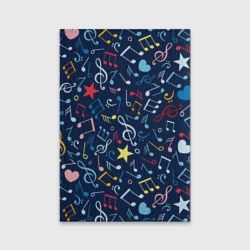 Обложка для паспорта матовая кожа Ноты