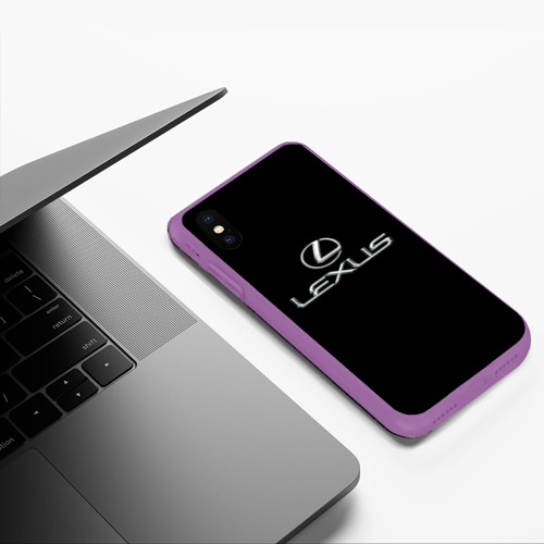 Чехол для iPhone XS Max матовый Lexus, цвет фиолетовый - фото 5