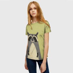 Женская футболка 3D Енот - фото 2
