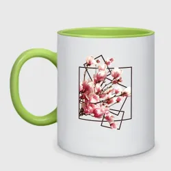 Кружка двухцветная Магнолия