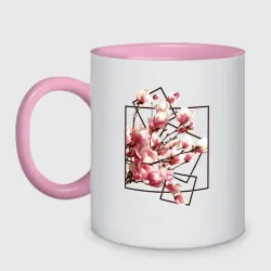 Кружка двухцветная Магнолия