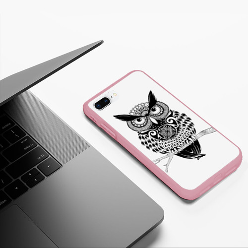 Чехол для iPhone 7Plus/8 Plus матовый Сова, цвет баблгам - фото 5