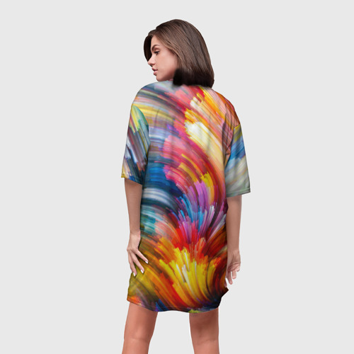 Платье-футболка 3D Яркие краски, цвет 3D печать - фото 4