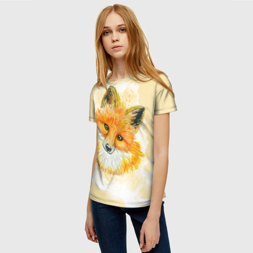 Женская футболка 3D с принтом Я лисица, фото на моделе #1