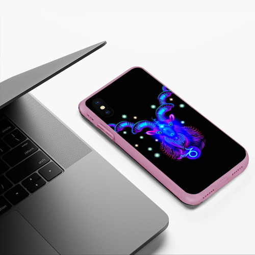 Чехол для iPhone XS Max матовый Козерог, цвет розовый - фото 5