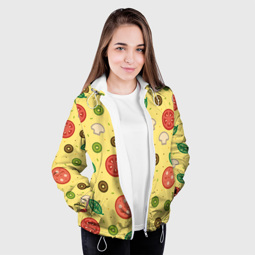 Женская куртка 3D Pizza, цвет белый - фото 4