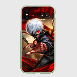 Чехол для iPhone XS Max матовый Blood Канеки