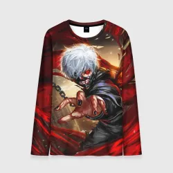 Мужской лонгслив 3D Blood Канеки