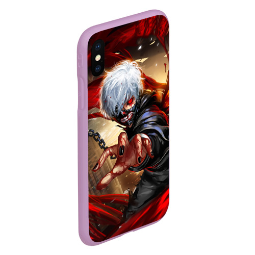 Чехол для iPhone XS Max матовый Blood Канеки, цвет сиреневый - фото 3