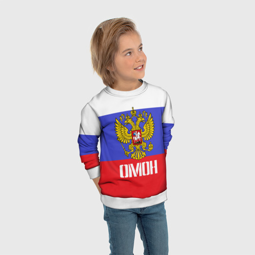 Детский свитшот 3D ОМОН, флаг и герб России, цвет 3D печать - фото 5