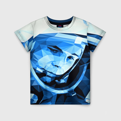 Детская футболка 3D с принтом Гагарин, вид спереди #2