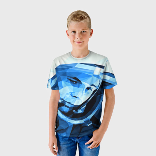 Детская футболка 3D с принтом Гагарин, фото на моделе #1