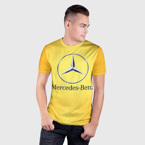 Мужская футболка 3D Slim Yellow Benz, цвет 3D печать - фото 3