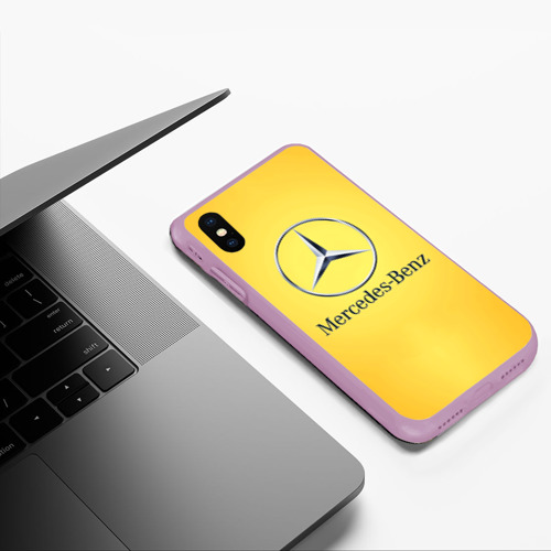 Чехол для iPhone XS Max матовый Yellow Benz, цвет сиреневый - фото 5