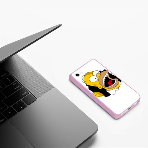 Чехол для iPhone 5/5S матовый The Simpsons, цвет розовый - фото 5