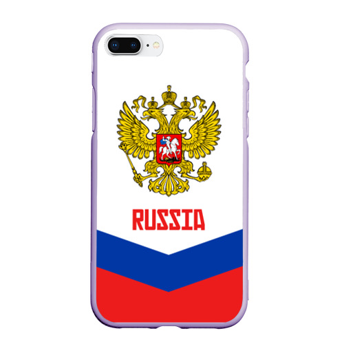 Чехол для iPhone 7Plus/8 Plus матовый RUSSIA HOCKEY, цвет светло-сиреневый