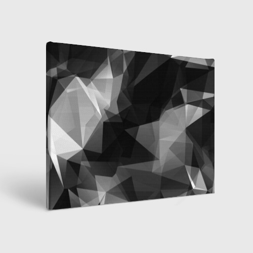 Холст прямоугольный Camo - Black & White Чёрно-белый камуфляж, цвет 3D печать