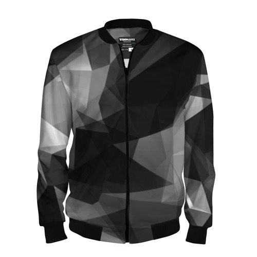 Мужской бомбер 3D Camo - Black & White Чёрно-белый камуфляж, цвет черный