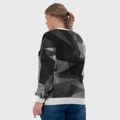 Женский свитшот 3D Camo - Black & White Чёрно-белый камуфляж, цвет 3D печать - фото 7