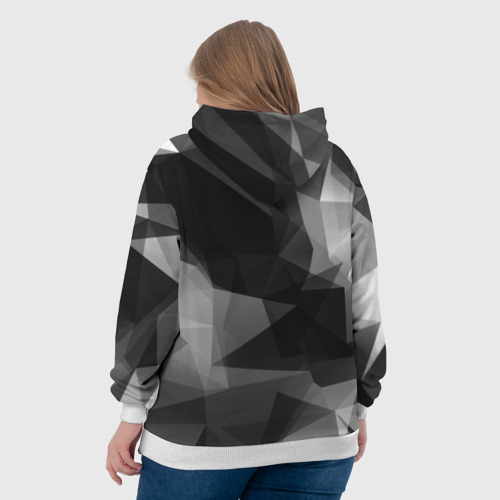 Женская толстовка 3D Camo - Black & White Чёрно-белый камуфляж, цвет 3D печать - фото 7