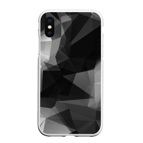 Чехол для iPhone XS Max матовый Camo - Black & White Чёрно-белый камуфляж