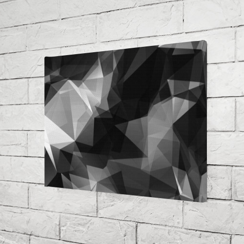 Холст прямоугольный Camo - Black & White Чёрно-белый камуфляж, цвет 3D печать - фото 3